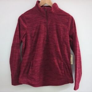 🌴2/$25🌴ST. JOHN'S BAY | Women's Deep Ruby Rhubarb Pullover Fleece Sweater